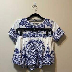 Melle cropped shirt and short set